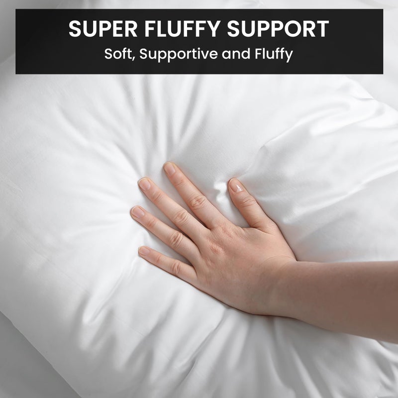 Foamily وسادة فومالي 18 × 18 بوصة (مجموعة من 2) مضادة للحساسية 100% ألياف عذراء مصنوعة في الولايات المتحدة الأمريكية للسرير، الأريكة، الأرائك، وسائد زخرفية داخلية - Image 3